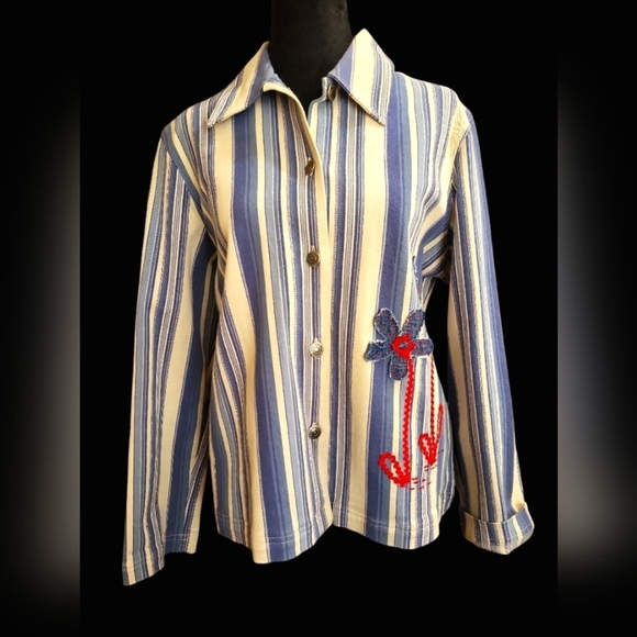 Vintage Sag Harbor Sport Denim Chambray Stripes button up Small - Picture 9 of 12